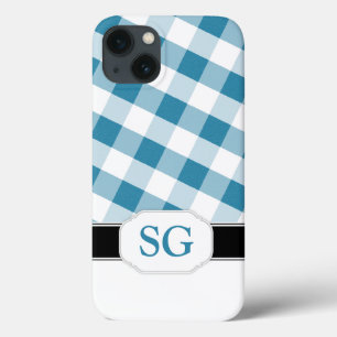 Blue Gingham Monograma Case-Mate iPad 2/3/4