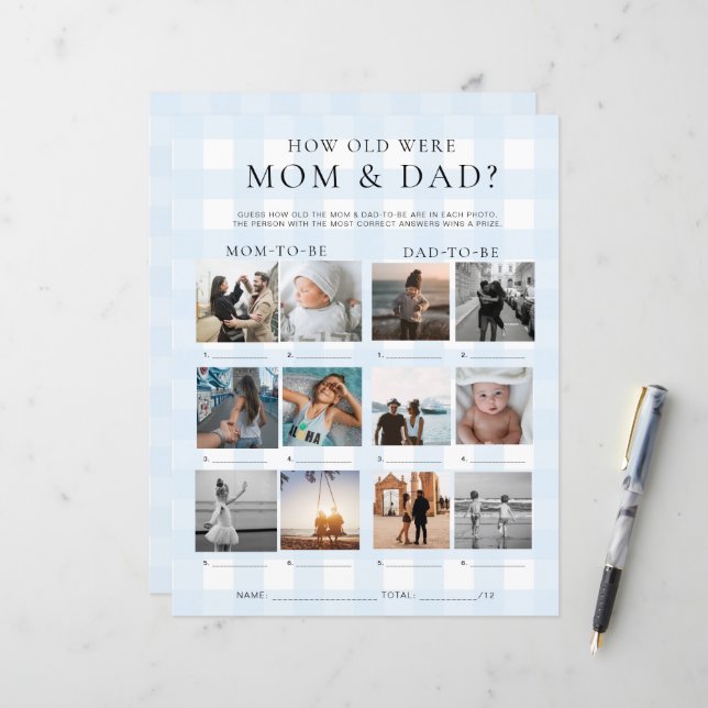 Blue Gingham Quantos Anos Tinham a Mãe e o Jogo de (Frente/Verso In Situ)