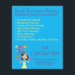 Blue Girl House Maid Janitorial Clearing Flyer<br><div class="desc">Blue Girl House Maid Janitorial Clearing Flyer</div>