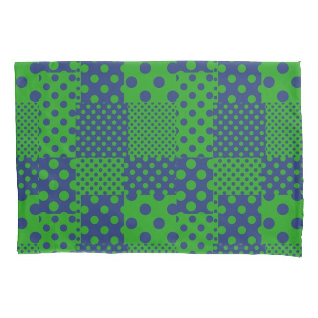 Blue Green Polka Dots Patchwork  (Frente)