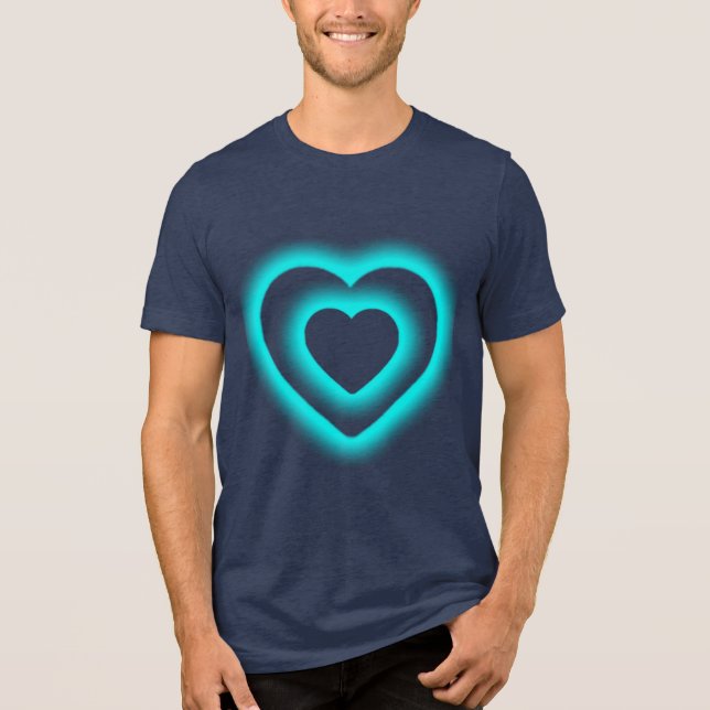 Blue Heart Bella Canvas Tri-blend T-Shirt (Frente)
