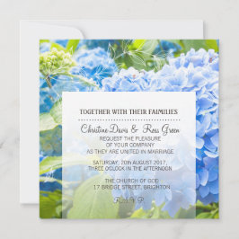 Blue Heaven, floral, convite de casamento