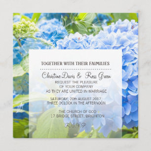 Blue Heaven, floral, convite para casamento