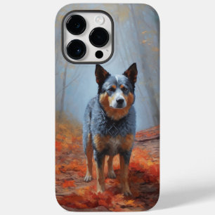 Blue Heeler no Outono Folhas Caídas Inspiram