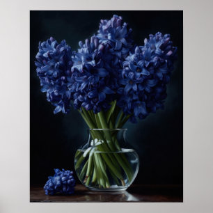 Blue Hyacinth Flowers Art Impressão Poster