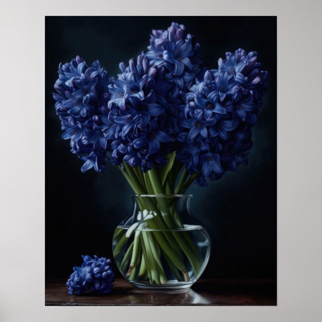 Blue Hyacinth Flowers Art Impressão Poster (Frente)