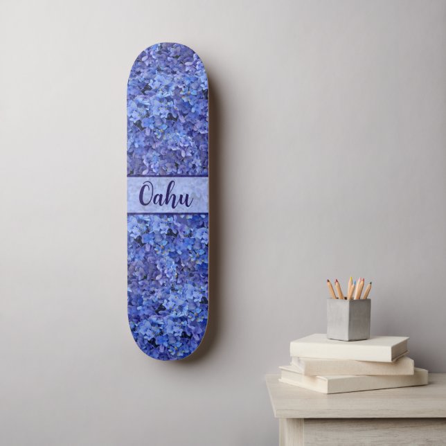 Blue Hydrangea Floral Skate Board (Arte de parede)