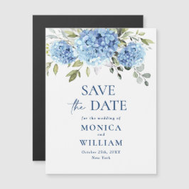 Blue Hydrangea Salve o Cartão Magnético de Data