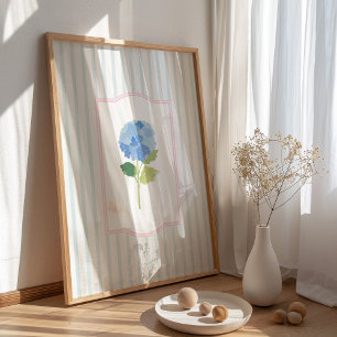 Blue Hydrangea Wall Art Impressão