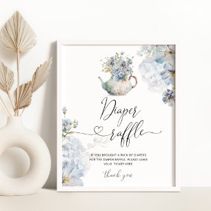 Blue Hydrangeas elegante Poster de riachas de fral