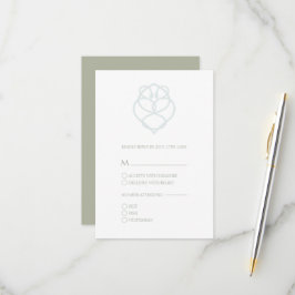Blue Irish Celtic Swan Love Knot Weding RSVP Card