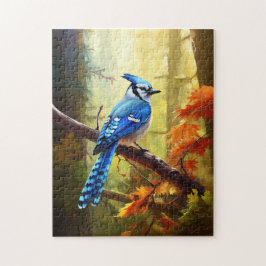 Blue Jay Bird Art Quebra-cabeça