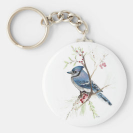 Blue Jay Bird Chaveiro
