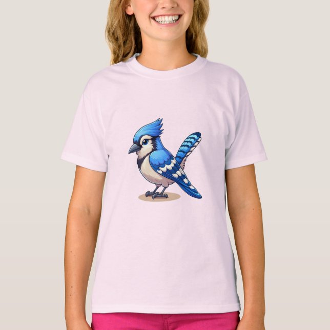 Blue Jay bird Kids Basic T-Shirt (Frente)