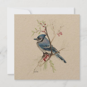 Blue Jay Bird Watercolor