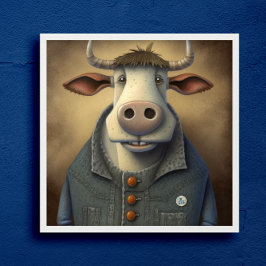 Blue Jean Bovine - Vaca engraçada em Poster de fan