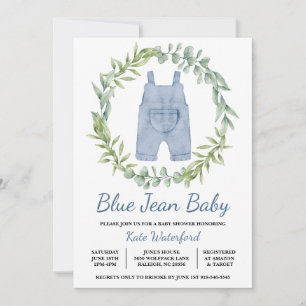 Blue Jean Global Denim Convite ao Chá de fraldas