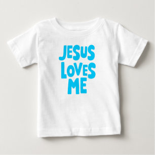 Blue "Jesus me ama" para camiseta bebê