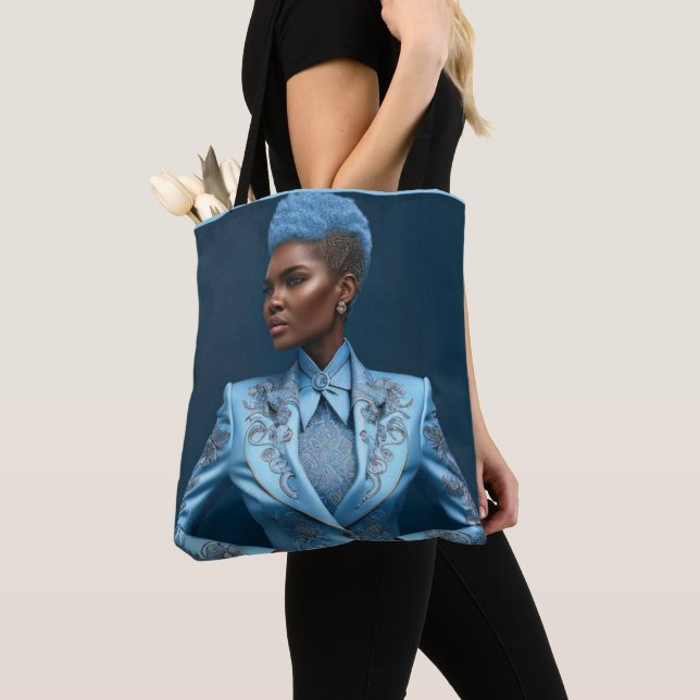 Blue Lady Tote Bag (Close Up)