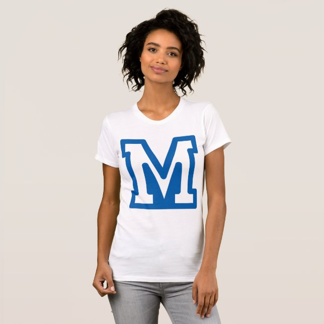 Blue - Letra M Womens T-Shirt (Frente Completa)