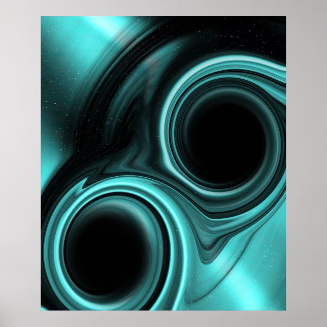 Blue Light Colliding Blackholes Poster (Frente)