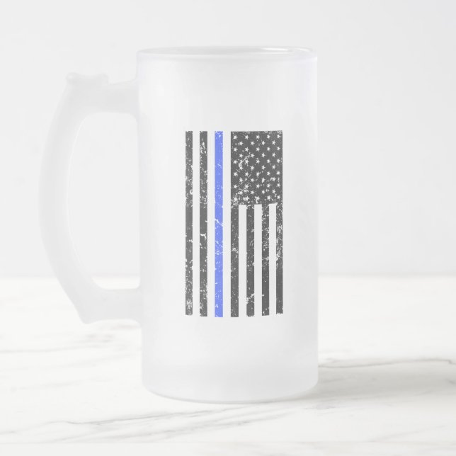 Blue Line fino - agente da polícia - caneca de (Esquerda)