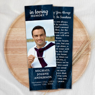 Blue Marble Memorial Poem Funerário Bookmark 