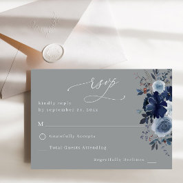 Blue & Marinho Floral no Medium RSVP - Cinza