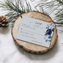 Blue & Marinho Floral no Medium RSVP - Cinza Azul
