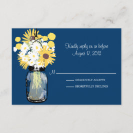 Blue Mason Jar Daisies Girassóis Billy Balls RSVP