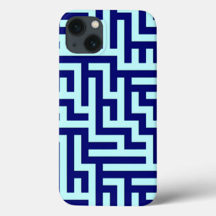 Blue Maze Art Pattern