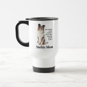 Blue Merle Sheltie Mãe Caneca de viagem