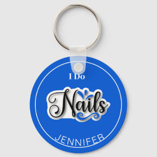 Blue Modern I Do Unhas Nail Technician Chaveiro