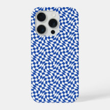 Blue modern retro swirl checkered