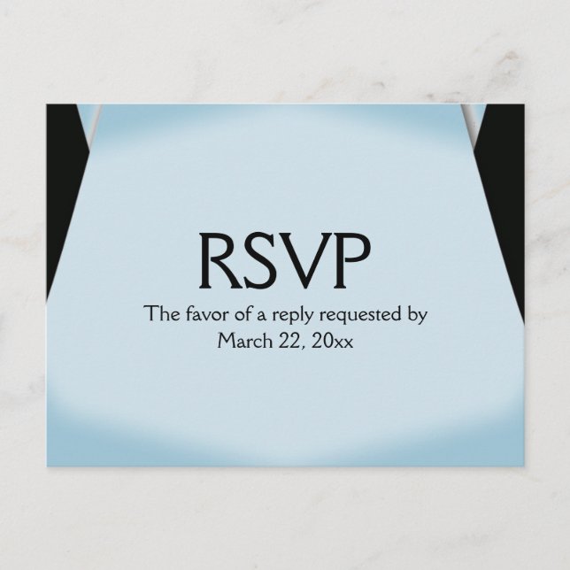 Blue Modern Save the Date Menu RSVP (Frente)