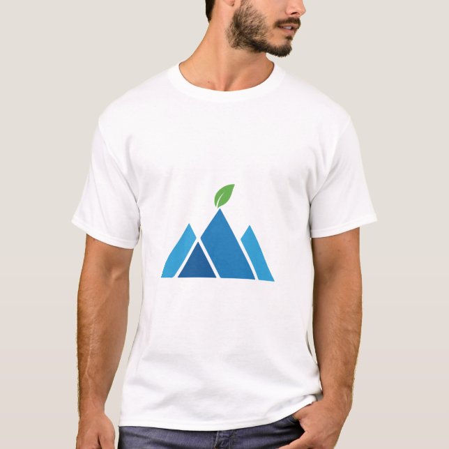 Blue Mountain Leaf Nature Eco Adventure T-Shirt (Frente)