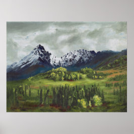 Blue Mountain of the Far North Poster