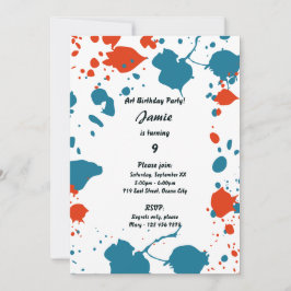 Blue Orange Kids Art 9º Convite de aniversário