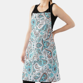 Blue Paisley Boho Apron