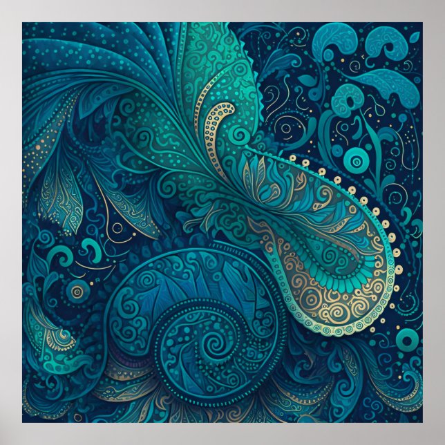 Blue Paisley Poster 1 (Frente)