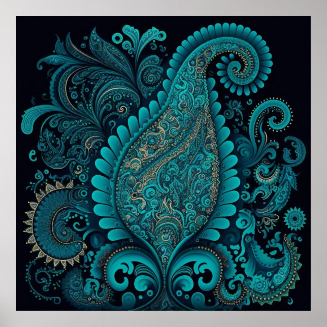 Blue Paisley Poster 2 (Frente)