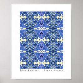 Blue Pansies Art de Linda Becker Poster