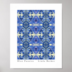 Blue Pansies Art de Linda Becker Poster