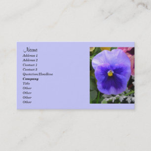 Blue Pansy, Cartão de visita de jardineiros