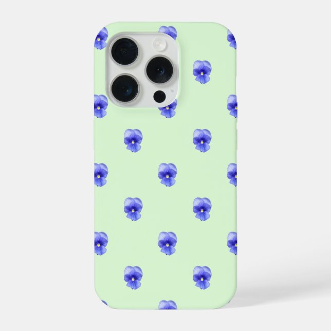Blue Pansy on Mint - Phone Case (Verso)
