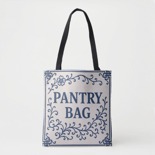 "BLUE PANTRY BAG" - TOTE CHINOISERIE  (Frente)
