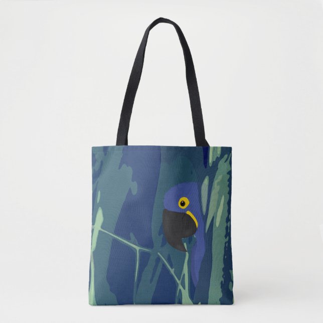 Blue Parrot Allover Tote Bag (Frente)