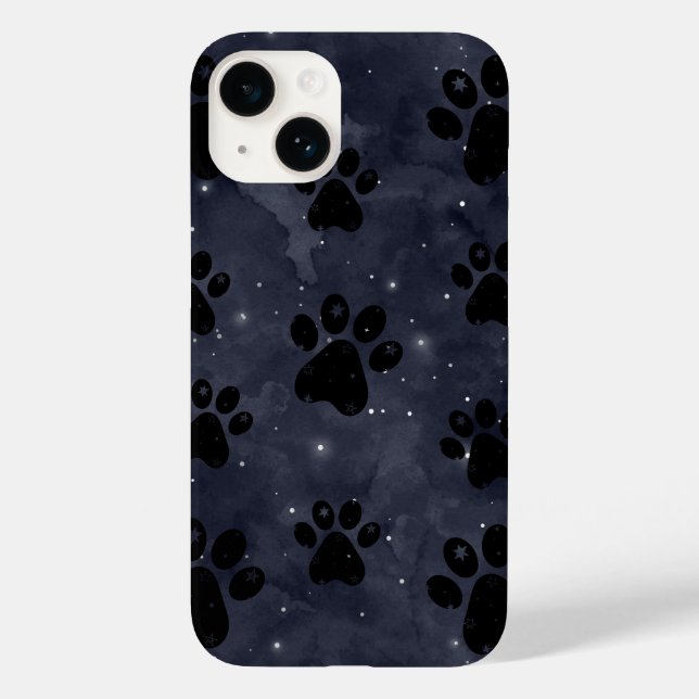 Blue Paw Stars Moon Watercolor (Verso)