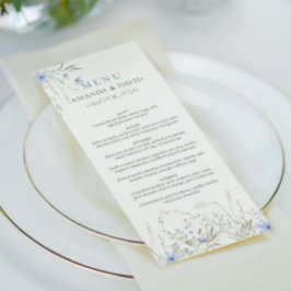 Blue Periwinkle Wildflower Menu Flat