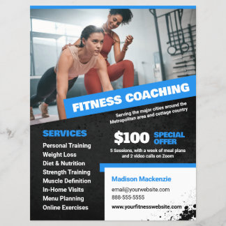 Blue Personal Trainer and Fitness Coaching Flyer